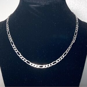 16in .925 Sterling Silver Italian Figaro Chain 5mm Vintage
